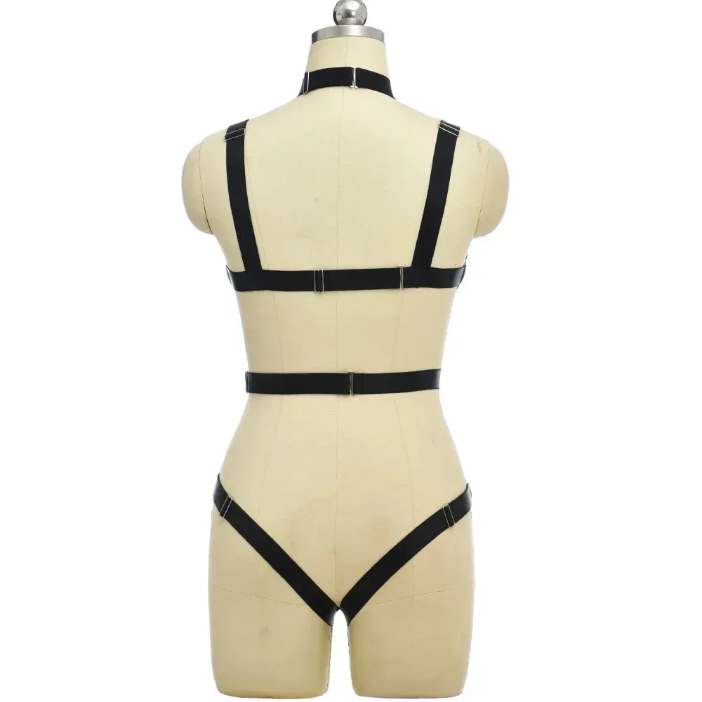 Black Dahlia Elastic Body Cage Harnesses
