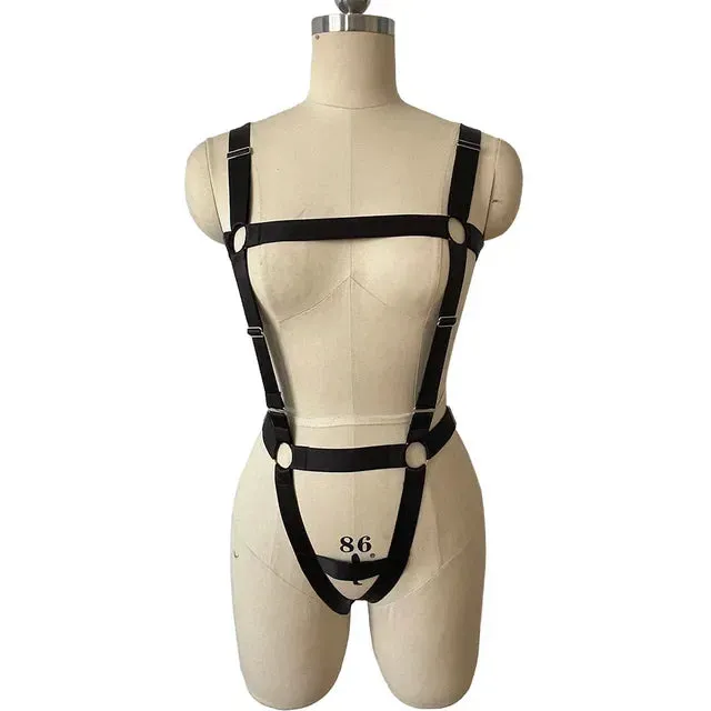 Black Dahlia Elastic Body Cage Harnesses