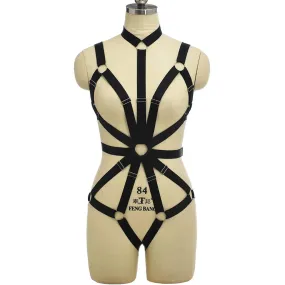 Black Dahlia Elastic Body Cage Harnesses