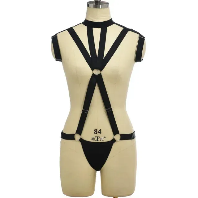 Black Dahlia Elastic Body Cage Harnesses