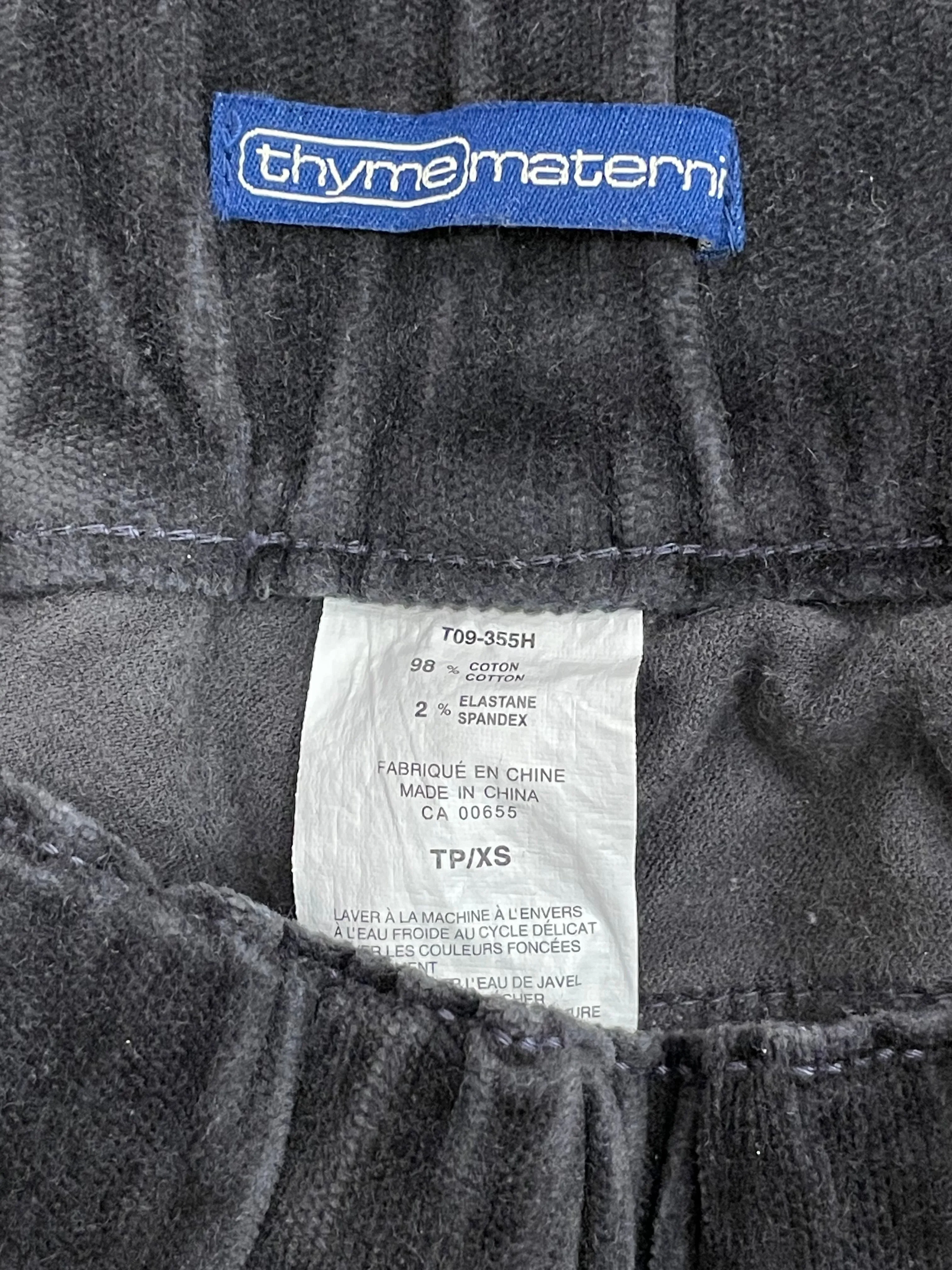 Black Maternity Velvety Pants, size X-Small, Maternity XS (0-2)