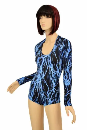 Blue Lightning Long Sleeve Romper