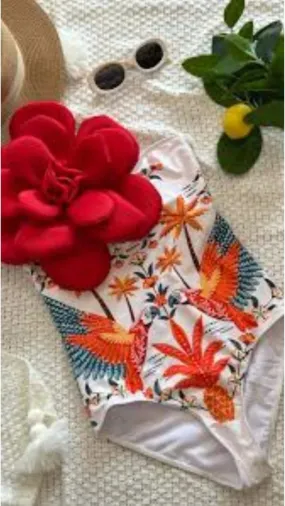 Bodysuit With Front Flower Design GGR338