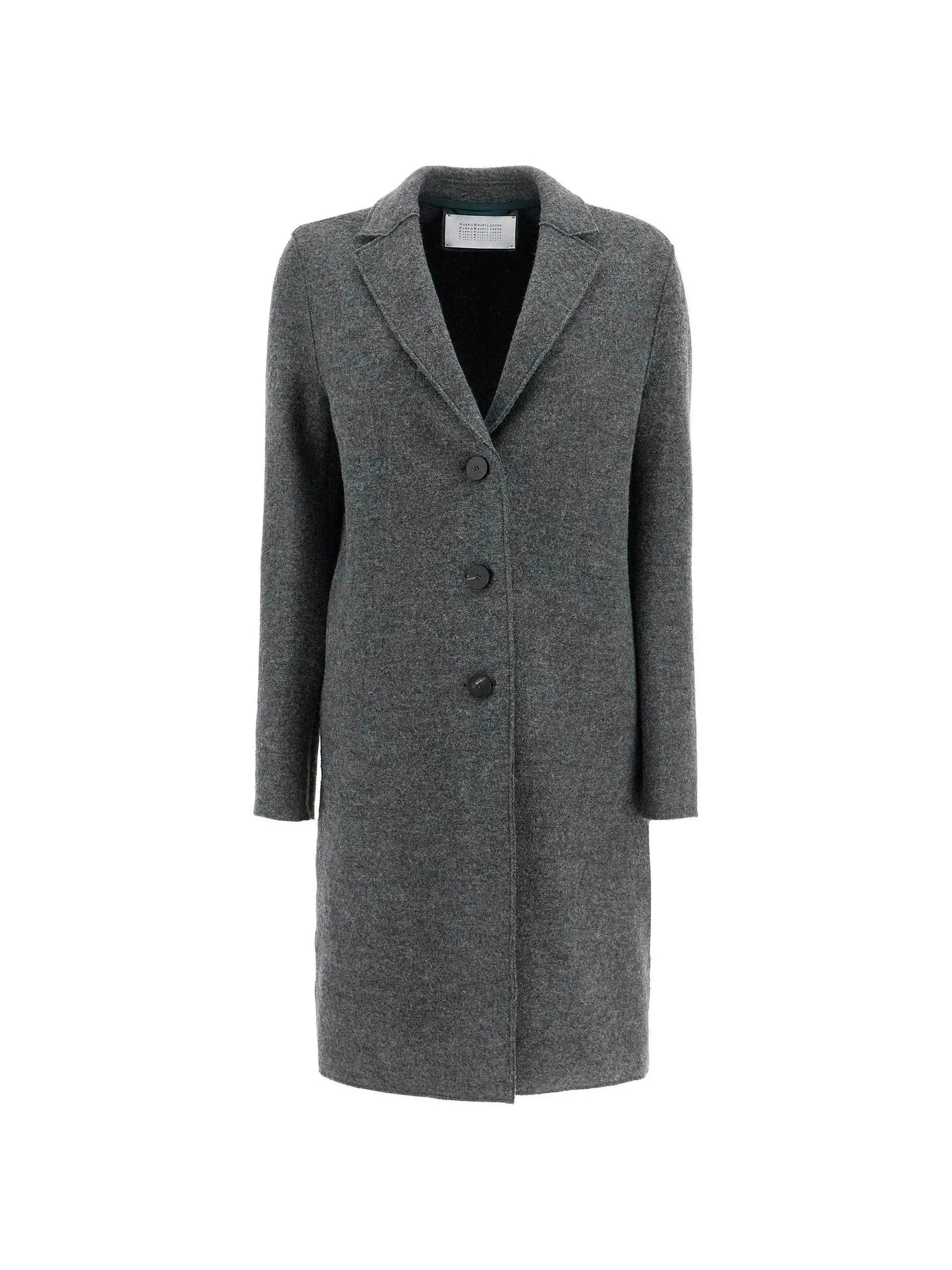 Boiled Wool Single-Breasted Coat