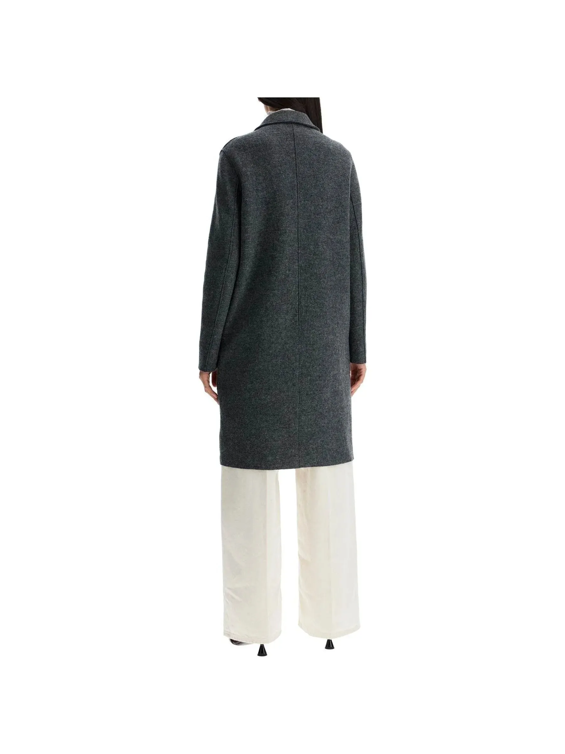 Boiled Wool Single-Breasted Coat