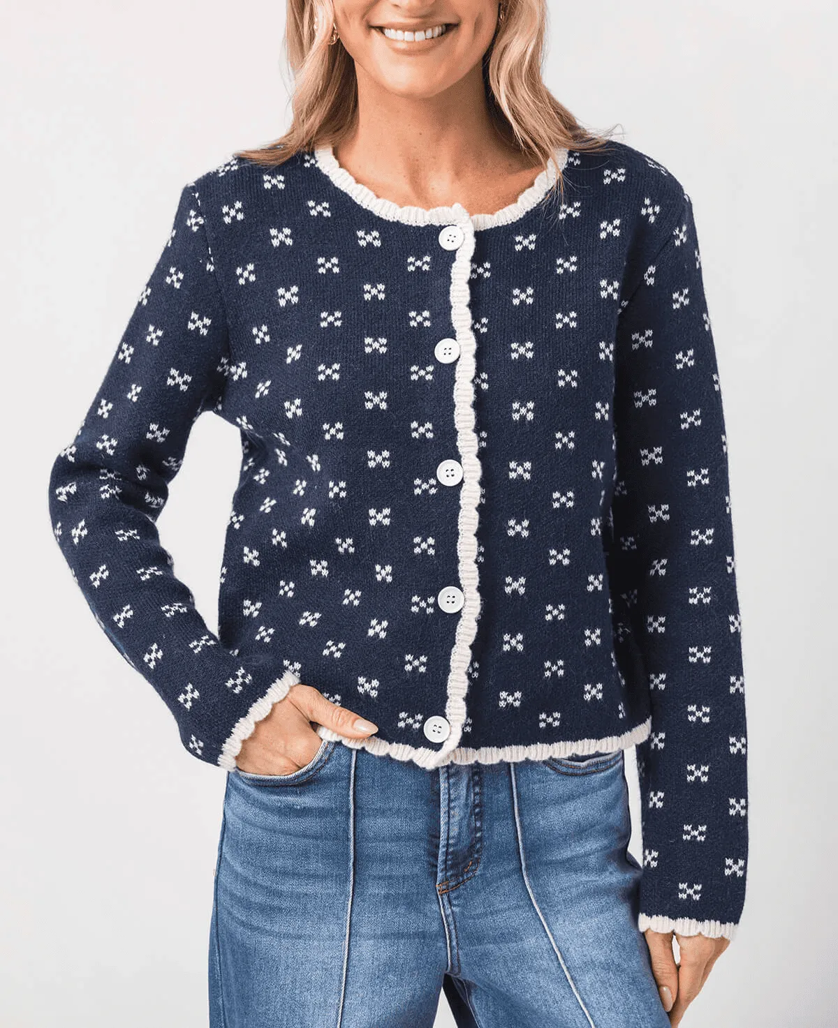 Bow Tie Knit Cardigan