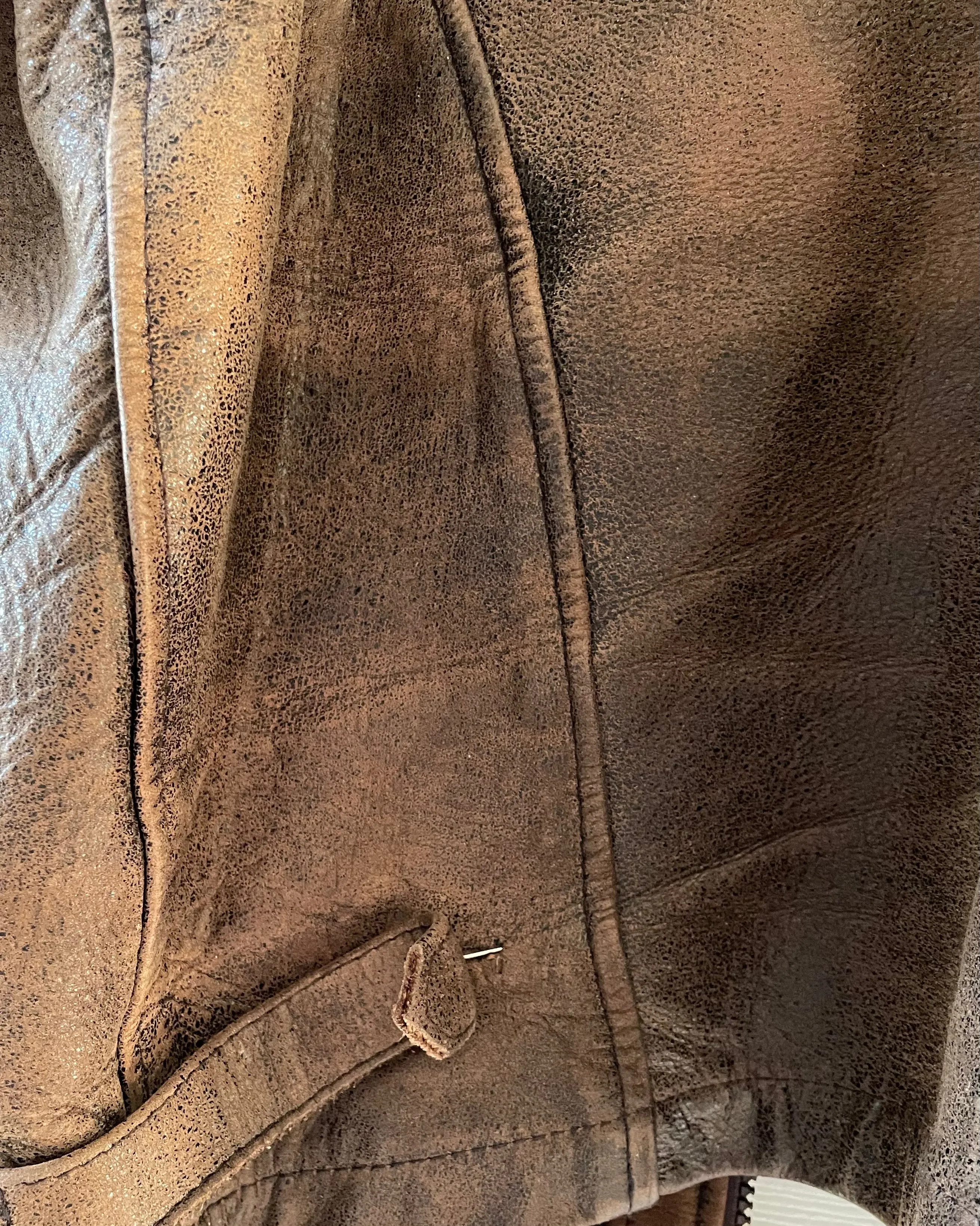 Brown Distressed Leather Jacket