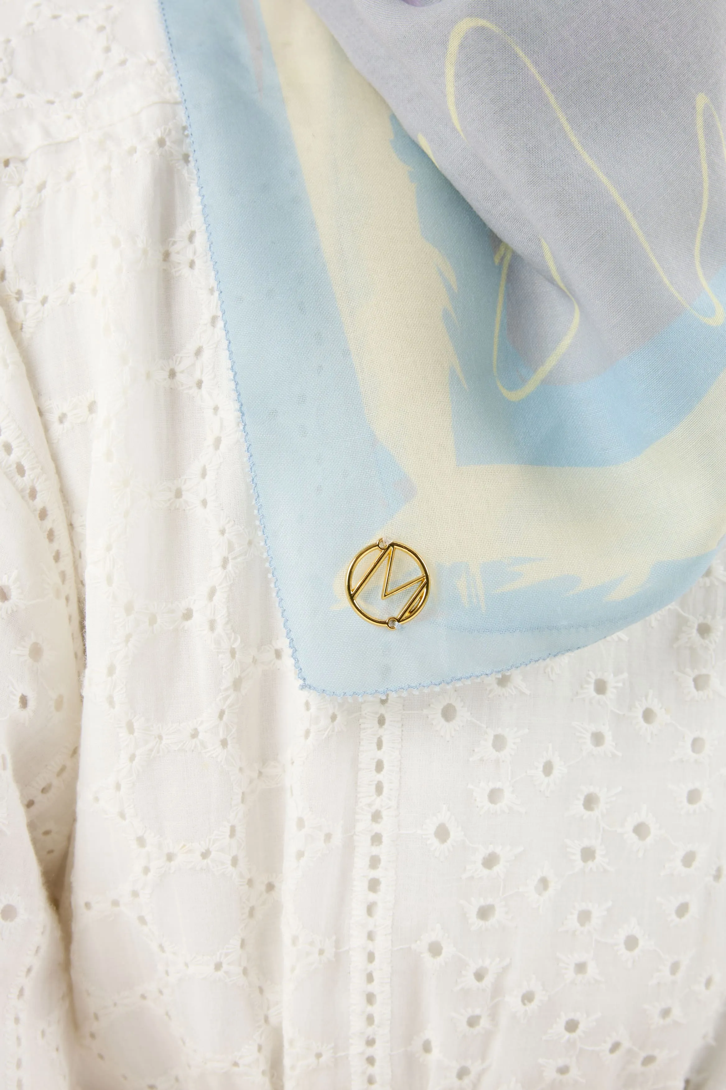 Bunga Raya Dusty Grey Square Scarf