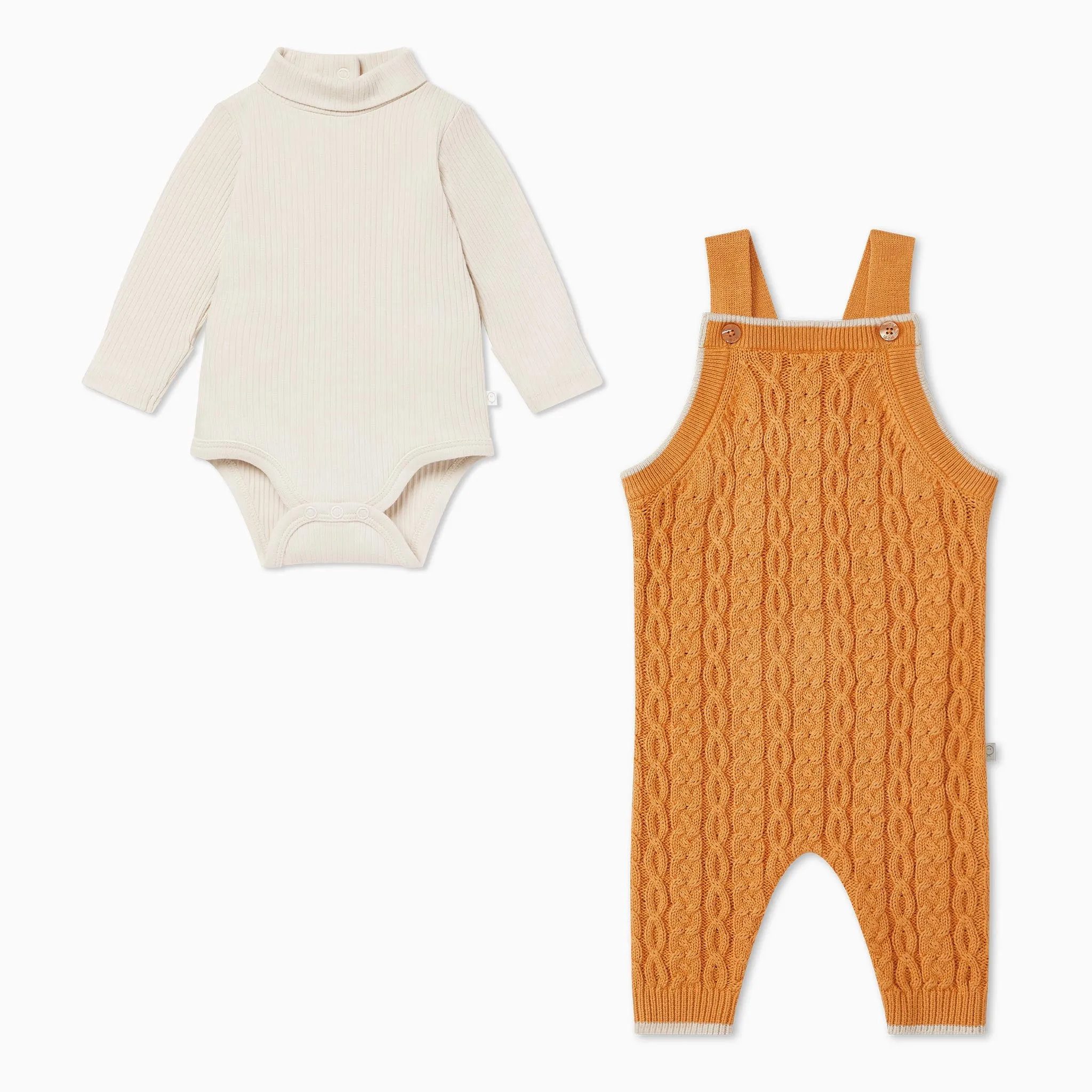 Cable Knit Dungarees & Bodysuit Outfit
