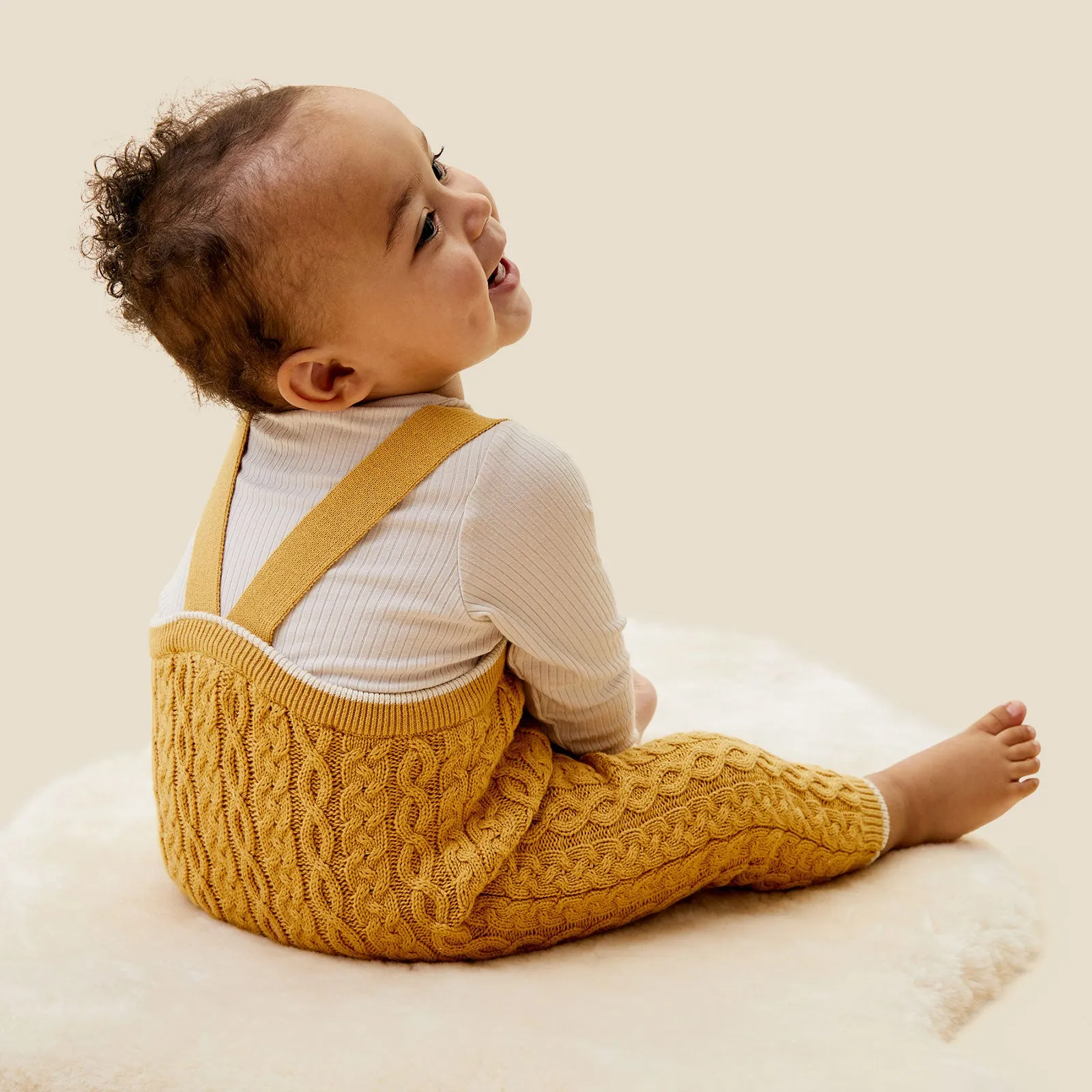 Cable Knit Dungarees & Bodysuit Outfit