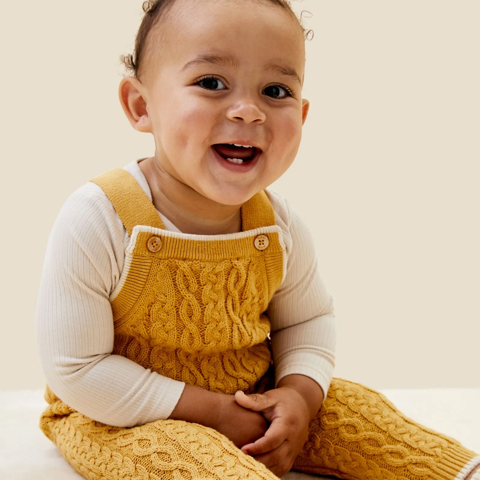 Cable Knit Dungarees & Bodysuit Outfit