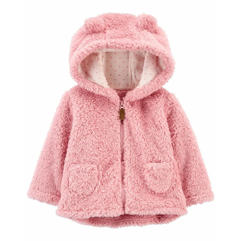 Carter's Zip-Up Sherpa Jacket Pink Age-0-24 Months-1M145710
