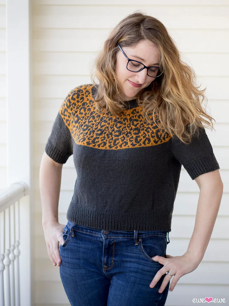 Cat Lady Crop PDF Sweater Knitting Pattern