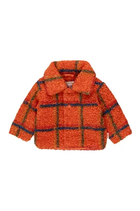 Check sherpa baby jacket