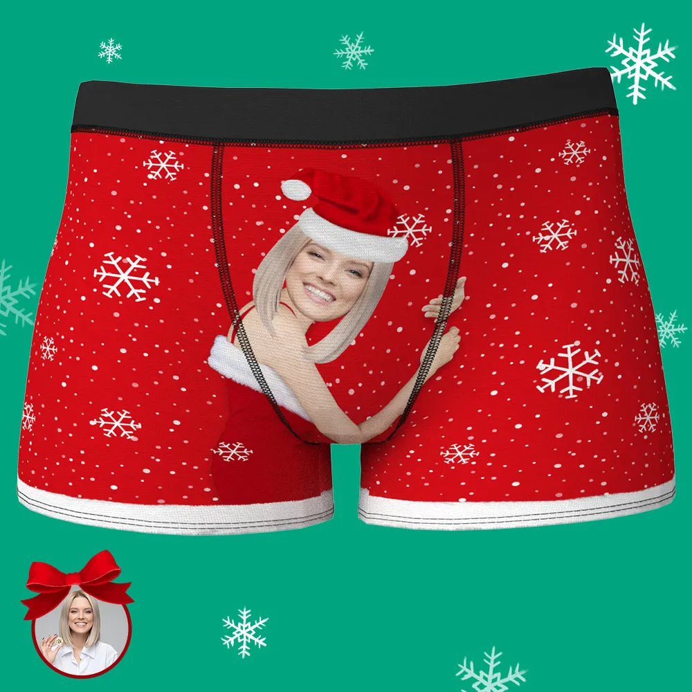 Christmas Gifts,Custom Face Men's Christmas Underwear Face On Body Boxers