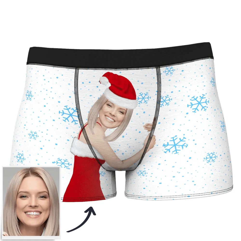 Christmas Gifts,Custom Face Men's Christmas Underwear Face On Body Boxers