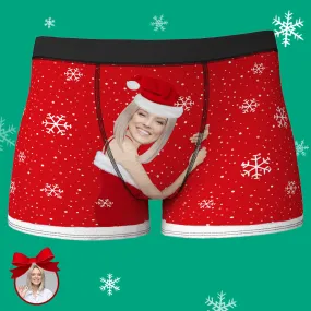 Christmas Gifts,Custom Face Men's Christmas Underwear Face On Body Boxers