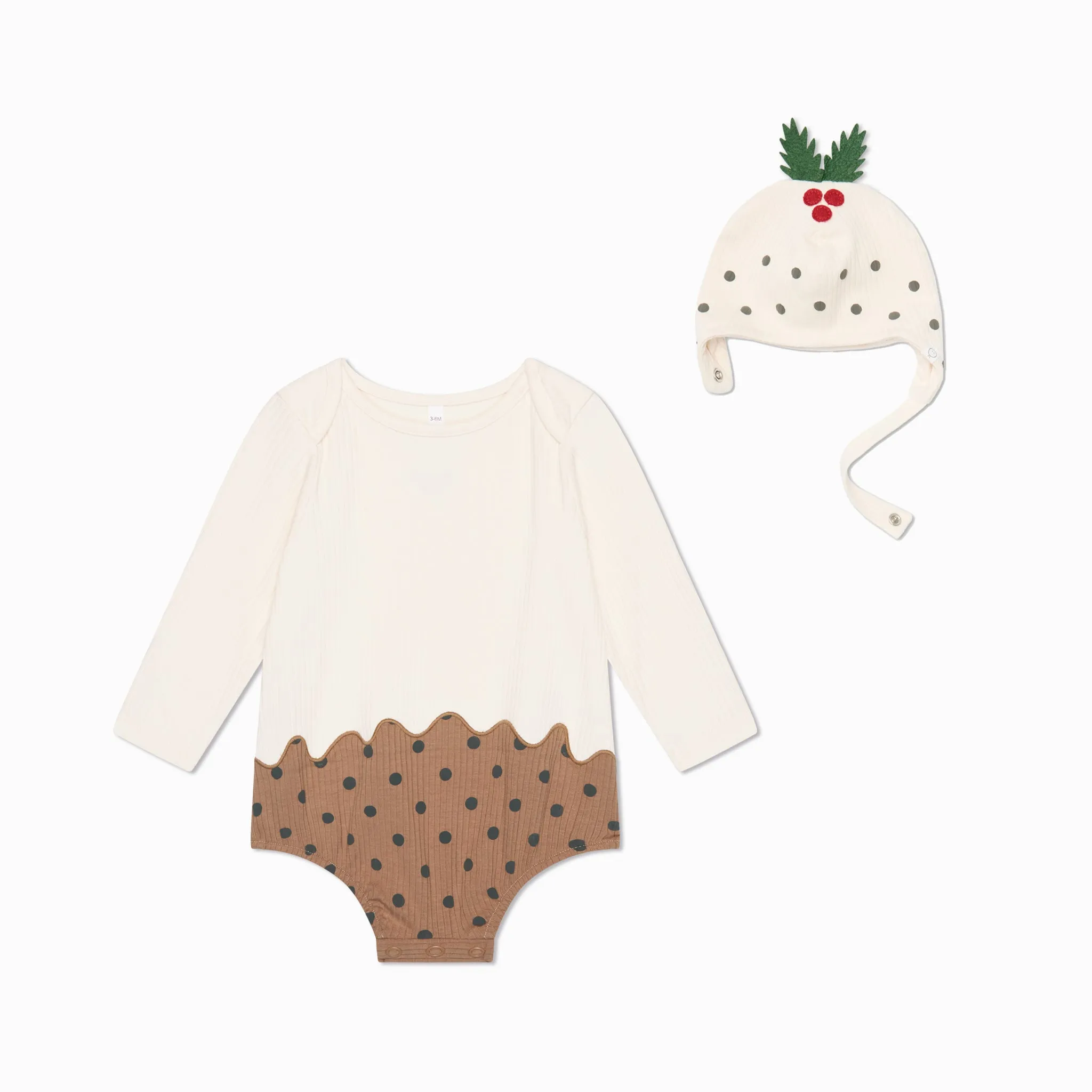 Christmas Pudding Bodysuit & Bonnet
