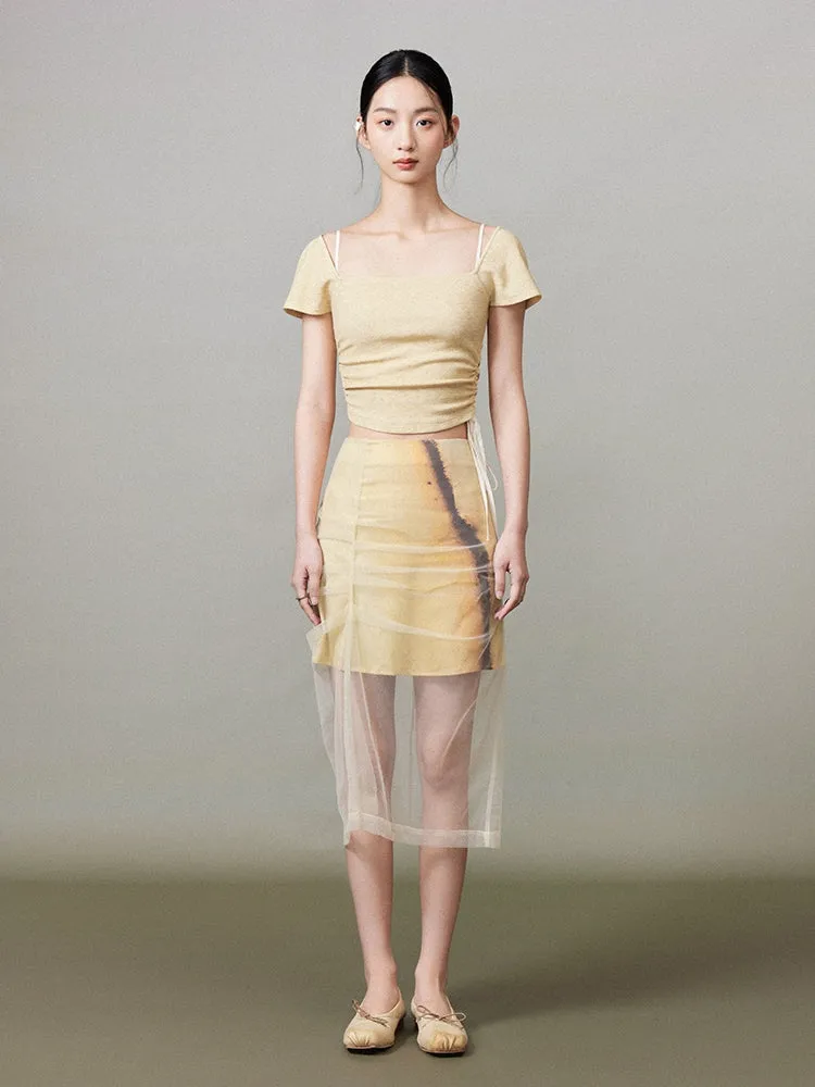 Ciffon Sheer Gradation Darpe Nichi Skirt