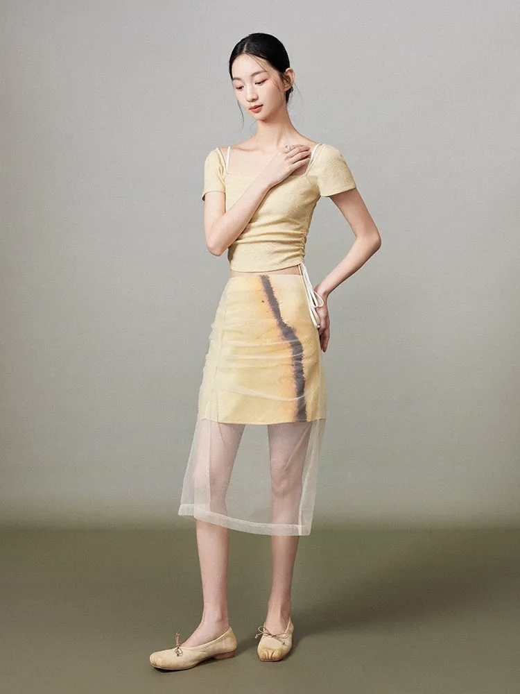 Ciffon Sheer Gradation Darpe Nichi Skirt