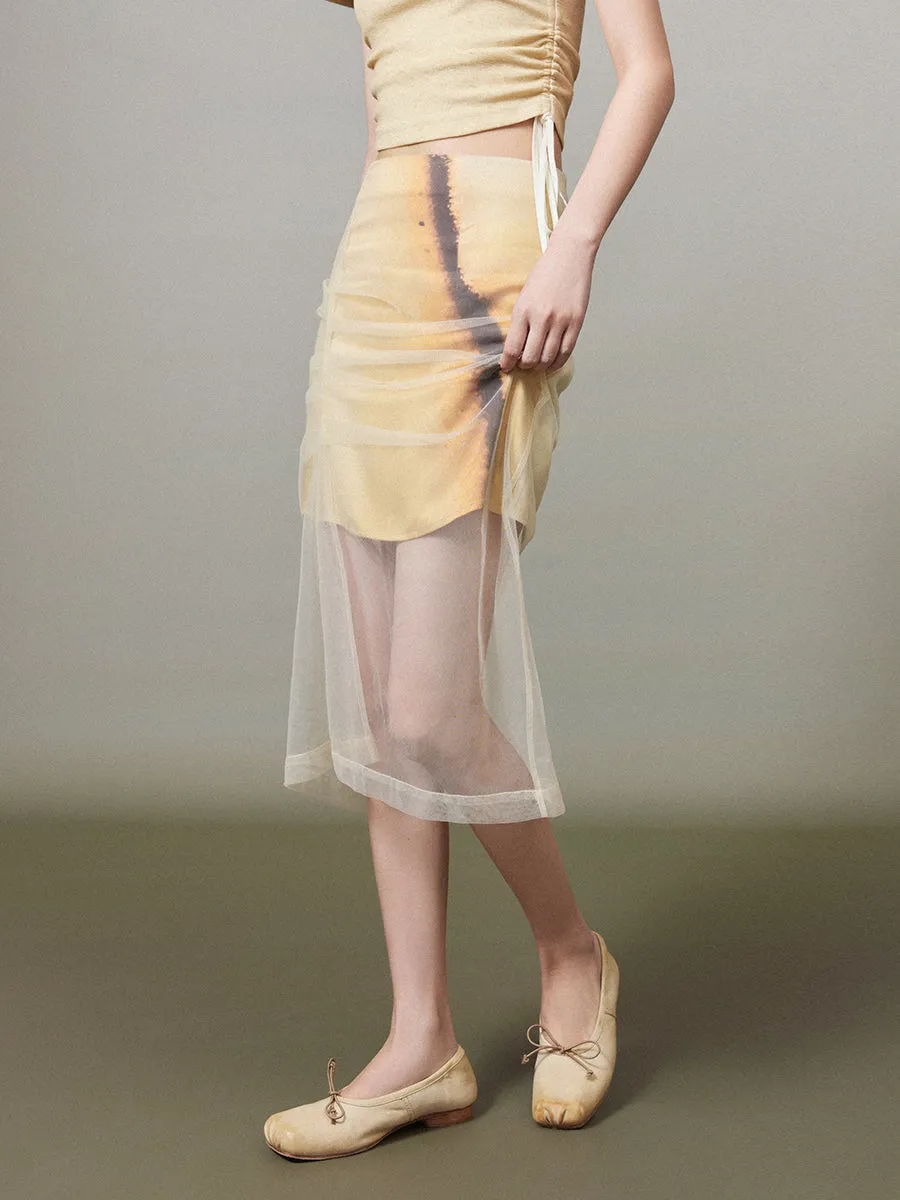 Ciffon Sheer Gradation Darpe Nichi Skirt