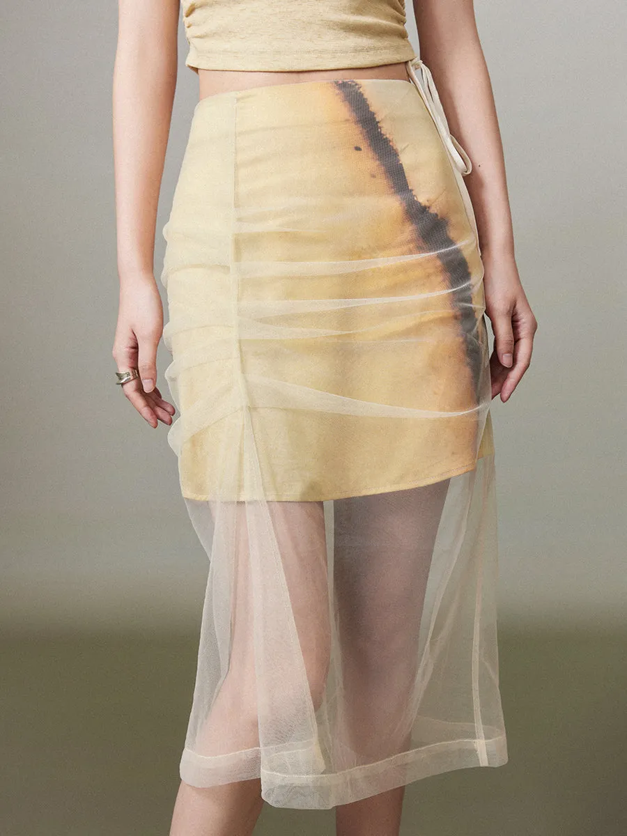 Ciffon Sheer Gradation Darpe Nichi Skirt