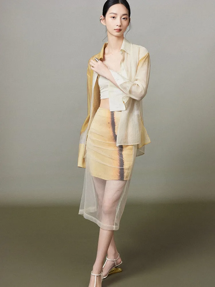 Ciffon Sheer Gradation Darpe Nichi Skirt