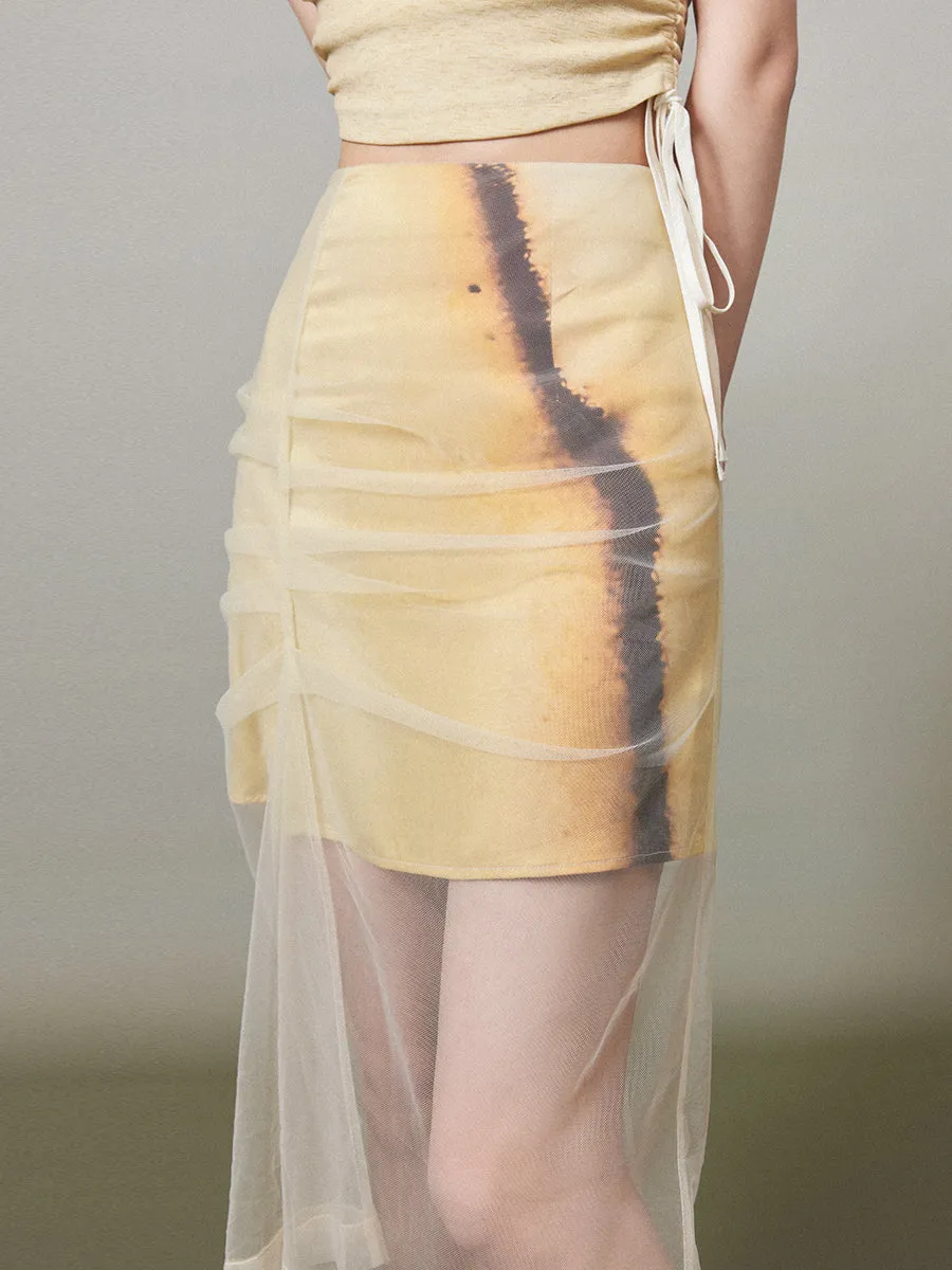 Ciffon Sheer Gradation Darpe Nichi Skirt