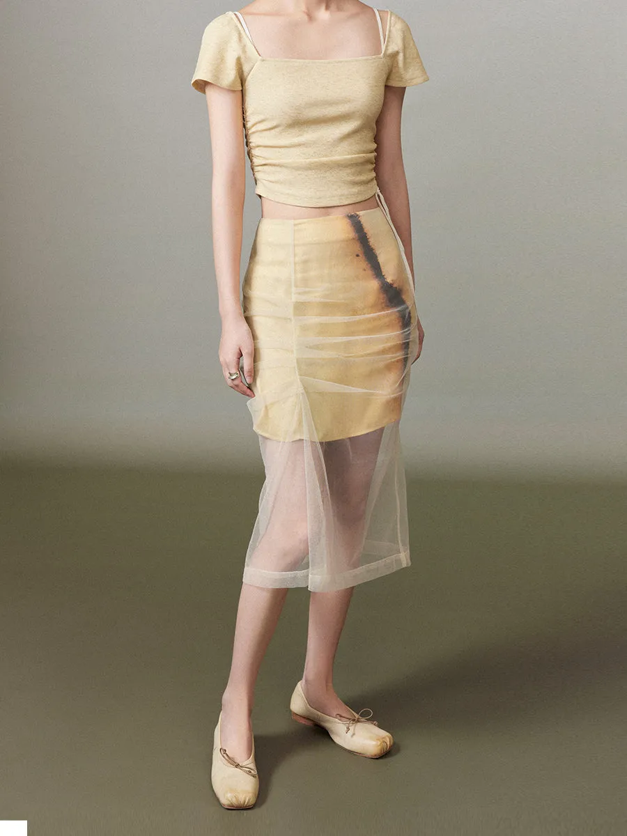 Ciffon Sheer Gradation Darpe Nichi Skirt