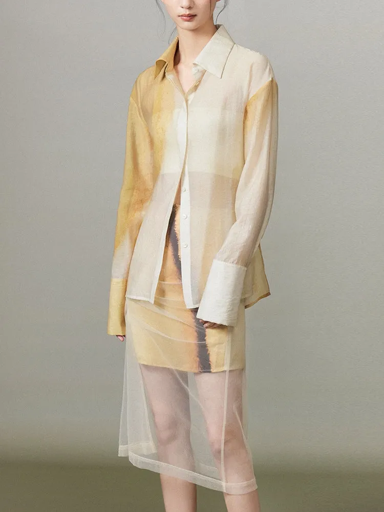 Ciffon Sheer Gradation Darpe Nichi Skirt