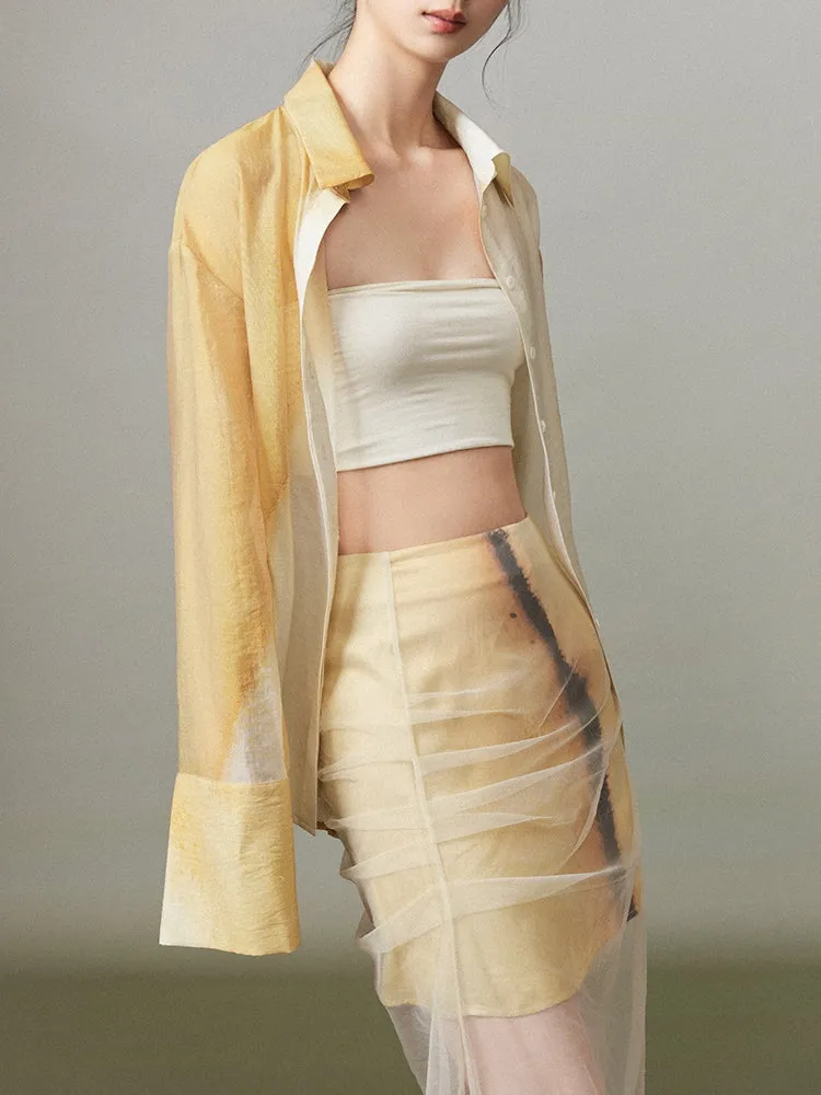 Ciffon Sheer Gradation Darpe Nichi Skirt