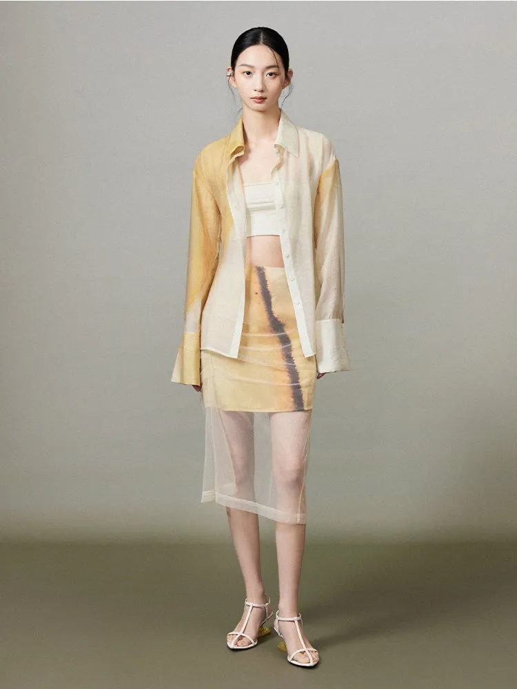 Ciffon Sheer Gradation Darpe Nichi Skirt