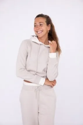 Color Block Cropped Hoodie