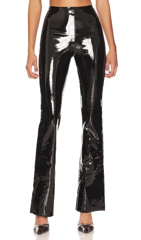 Commando Faux Patent Flared Legging in Black