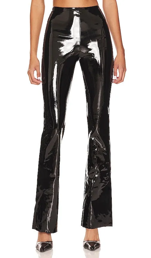 Commando Faux Patent Flared Legging in Black