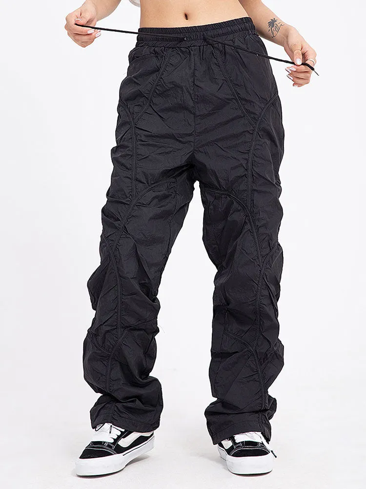 'Concept' Shirred Nylon Parachute Pants