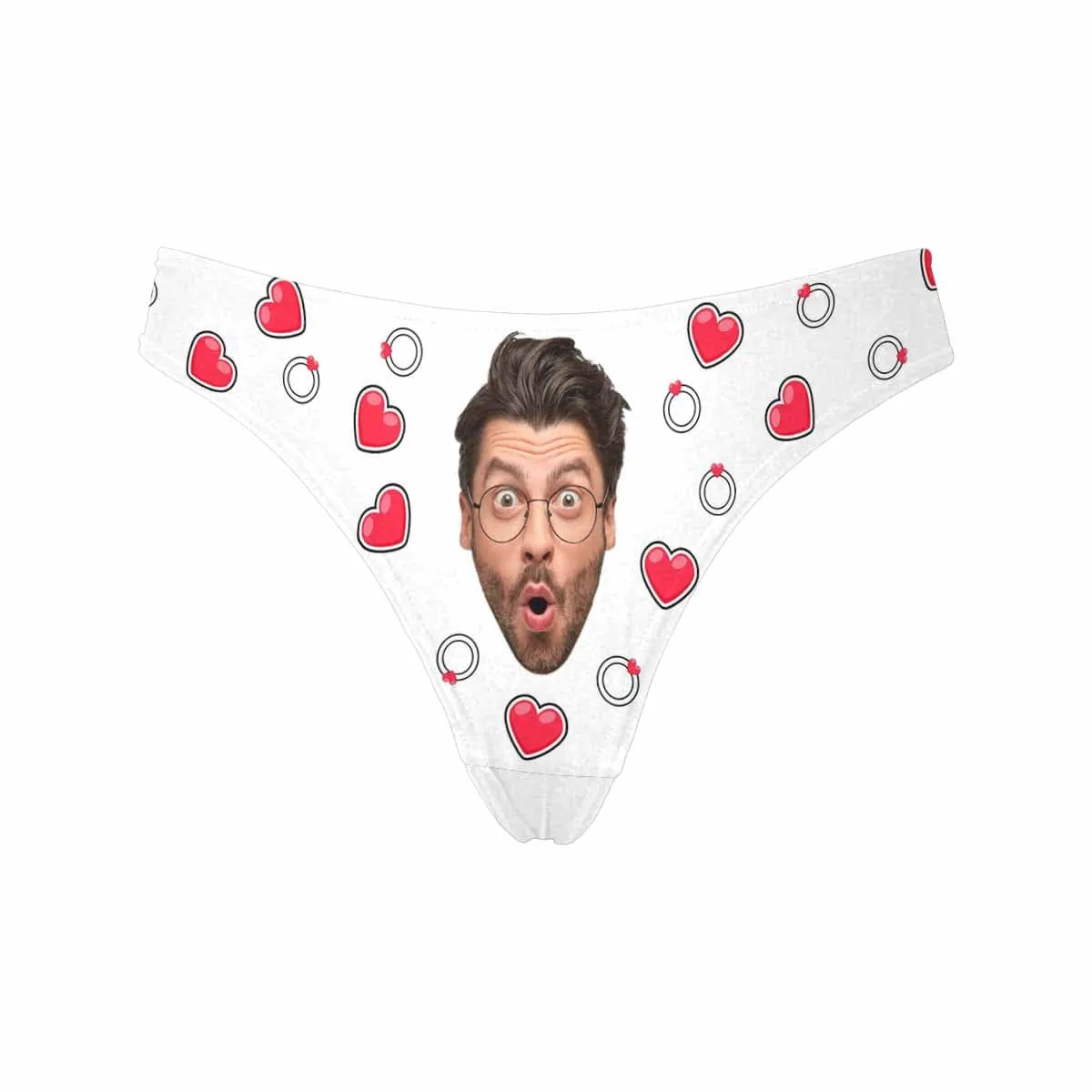 Custom Face Underwear for Her Personalized Heart Multicolor Thongs Panty Women's Lingerie Gifts for Girlfriend & Wife
