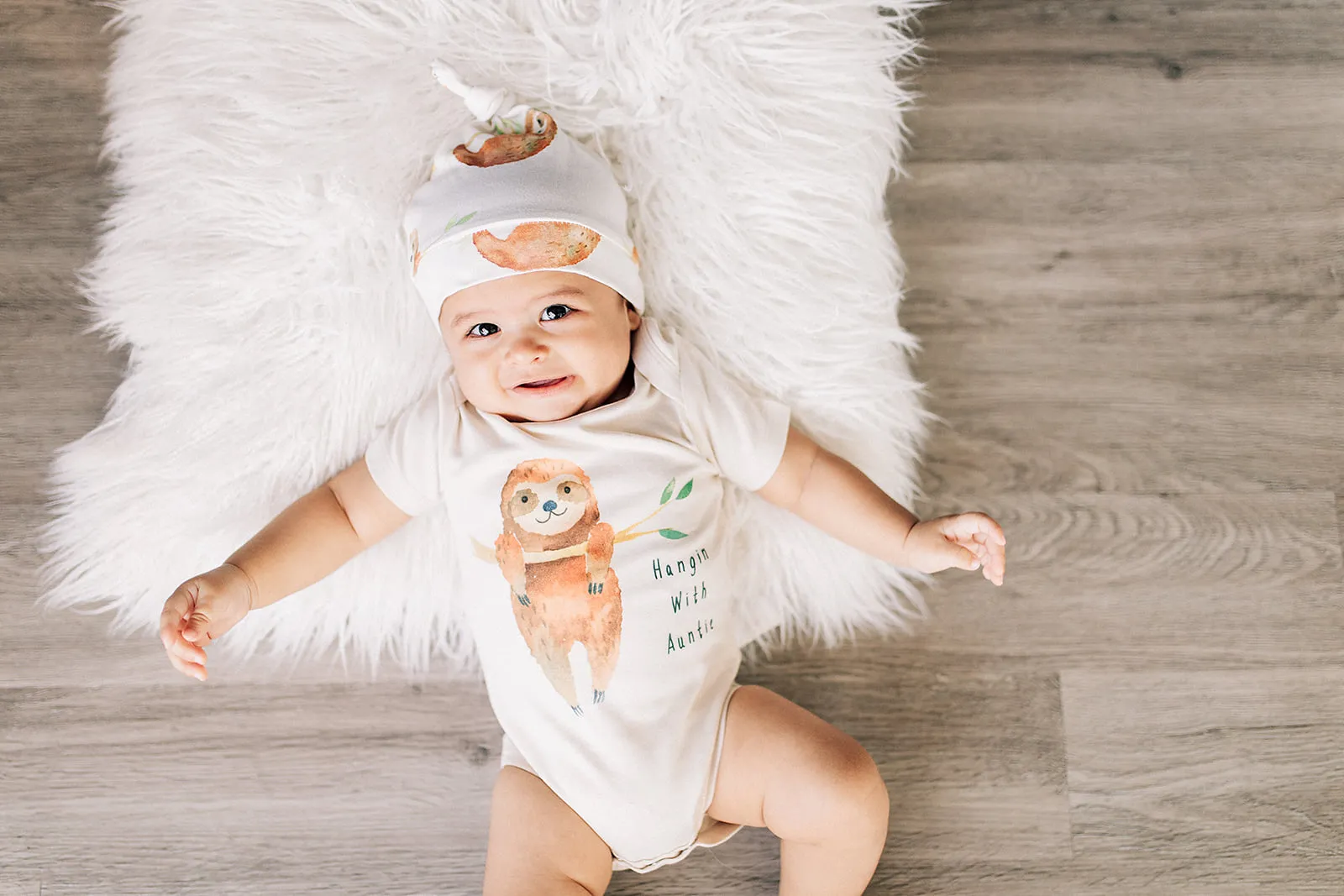 Custom Name Sloth Organic Baby Onesie®
