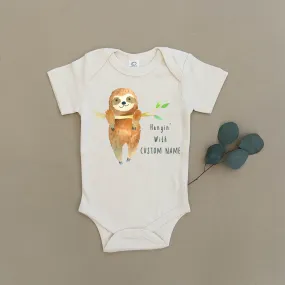 Custom Name Sloth Organic Baby Onesie®