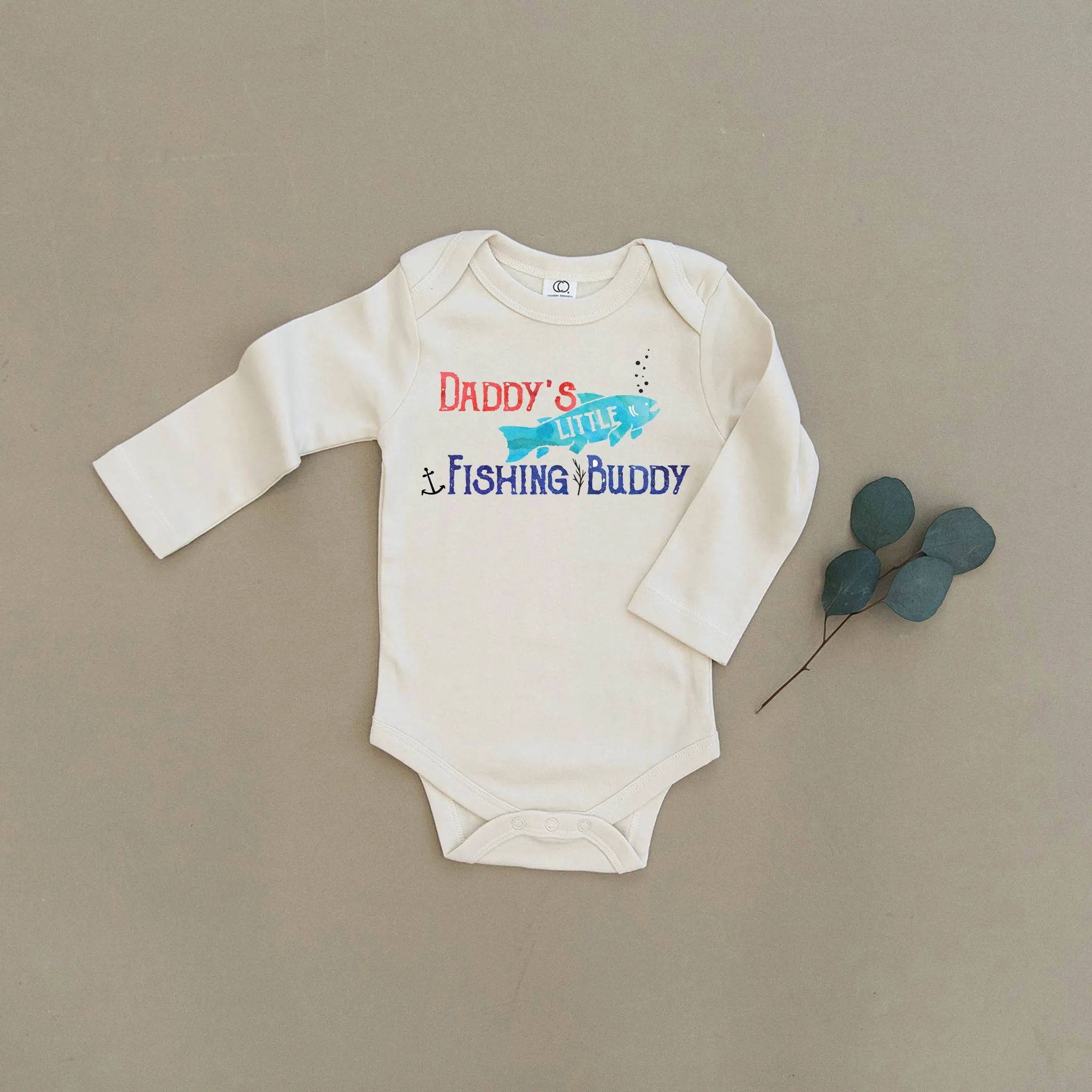 Daddy's Little Fishing Buddy Organic Baby Onesie®