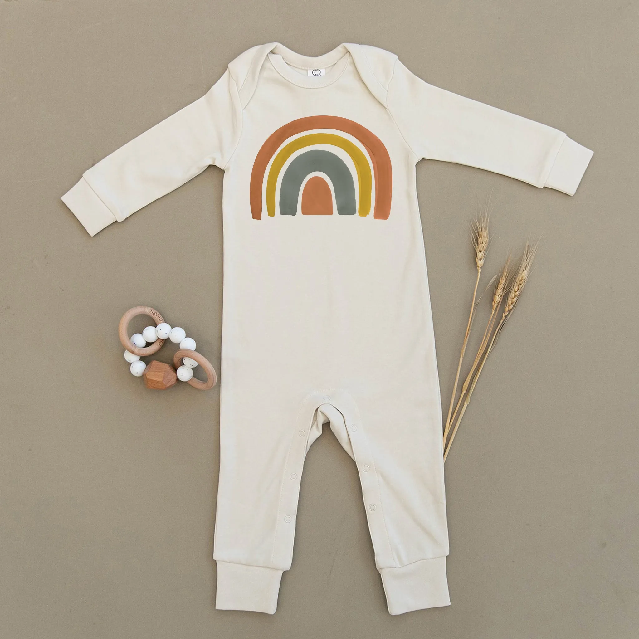Dark Rainbow Organic Baby Playsuit