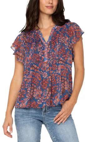 DOUBLE LAYER FLUTTER SLEEVE BLOUSE
