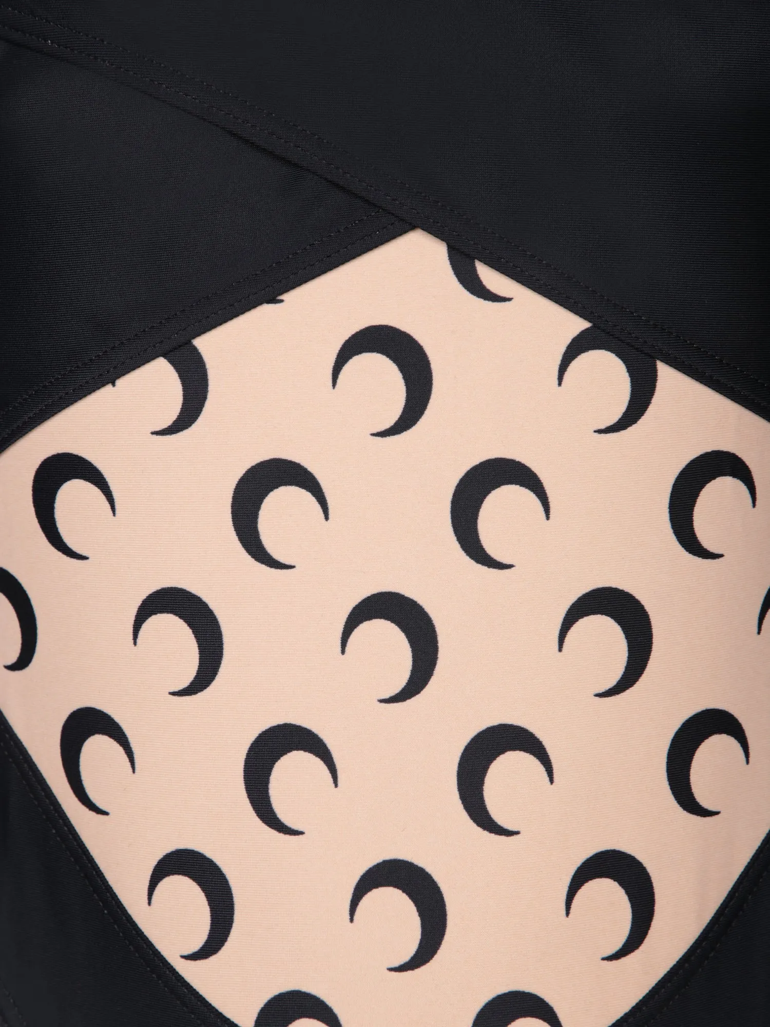 Draped Jersey Moon Beige Black Bodysuit