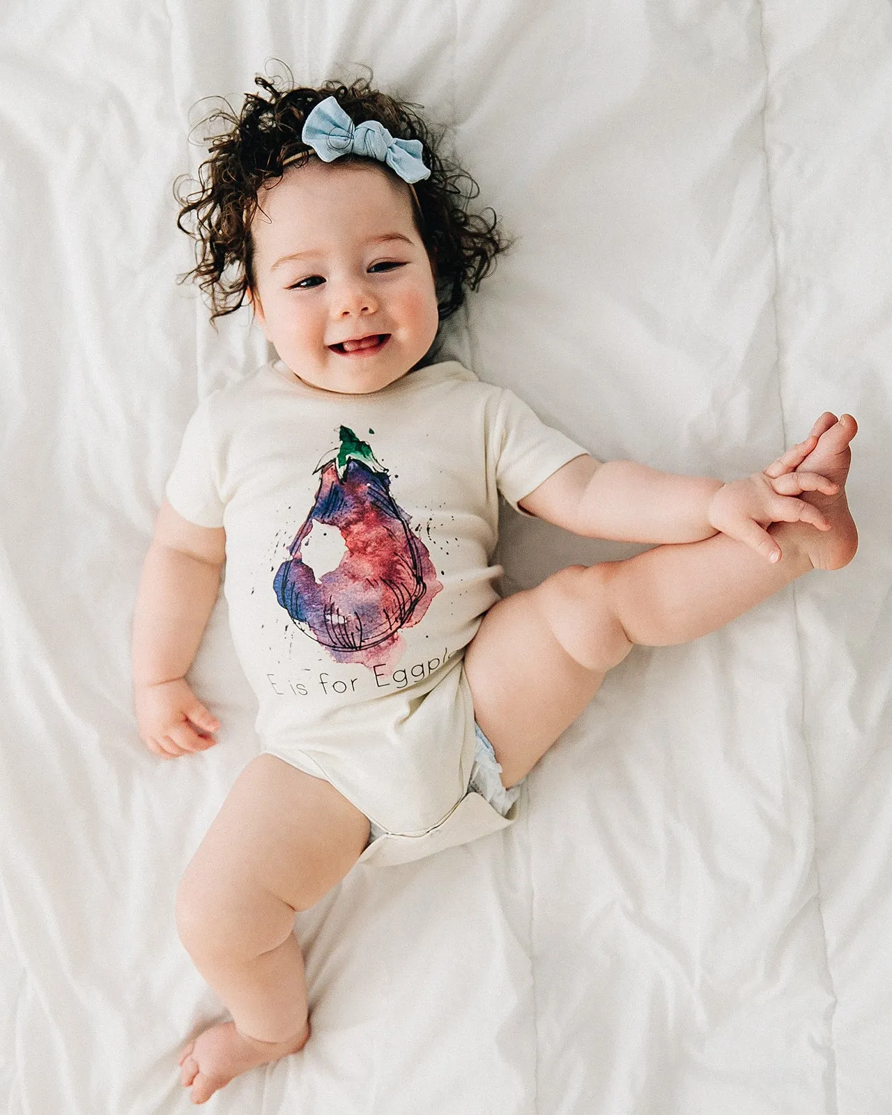 E is for Eggplant Organic Baby Onesie®
