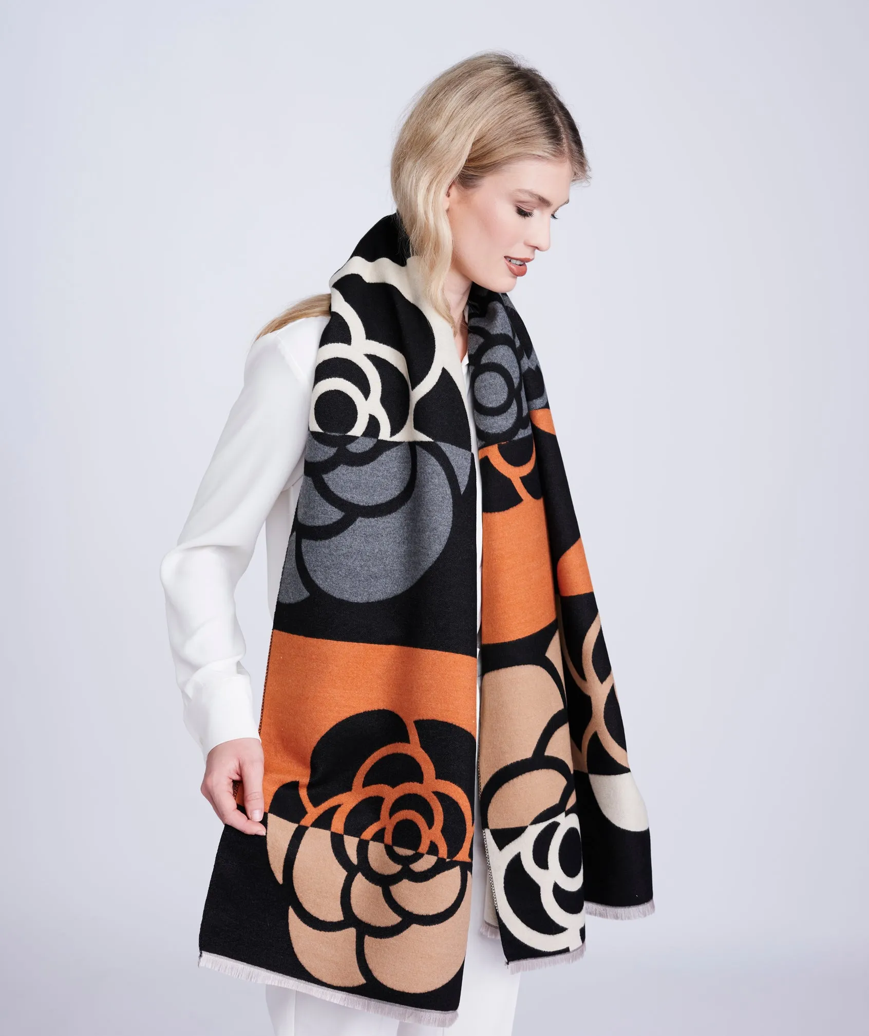 Eden Scarf - Black/Orange