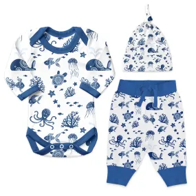 Endanzoo Home Coming Newborn Boy Organic Gift Set - Deep Sea