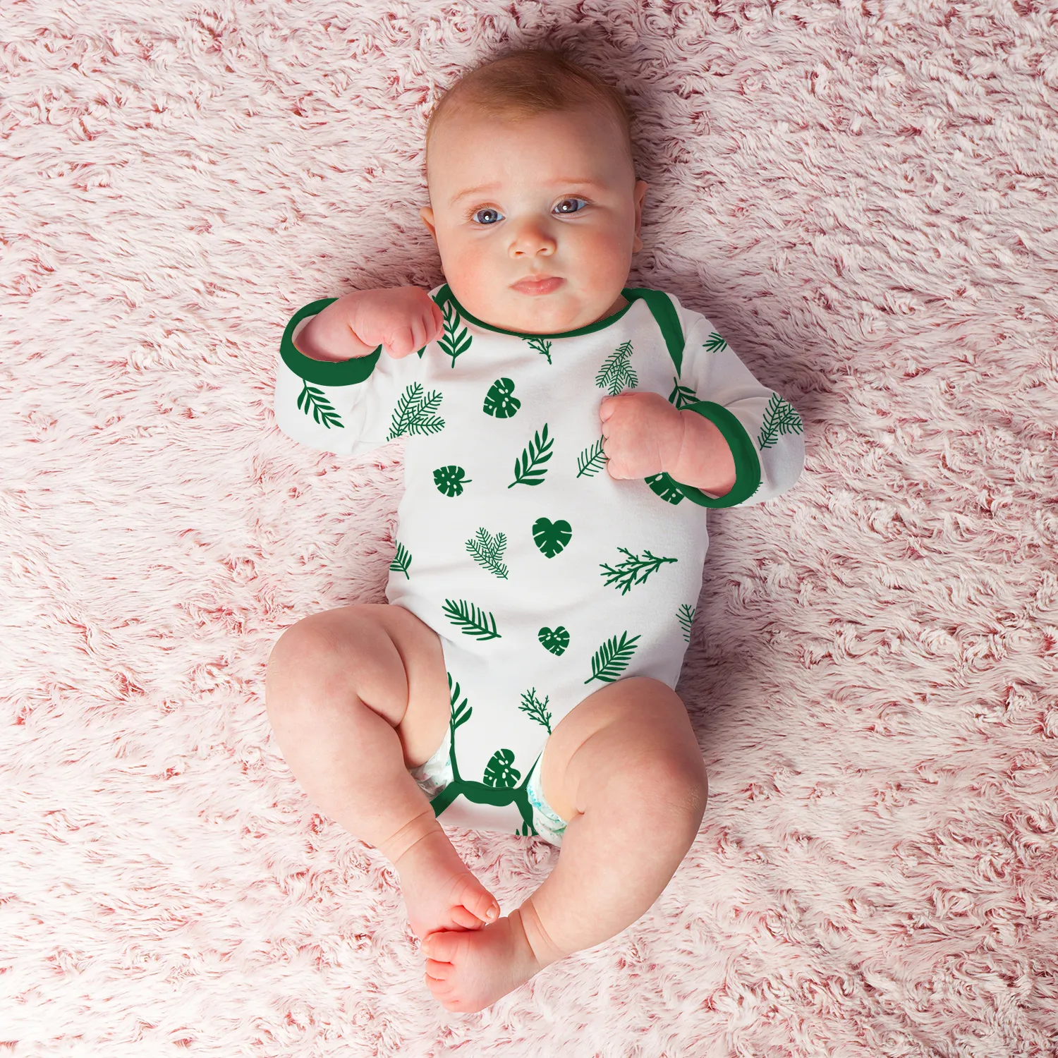 Endanzoo Organic Long Sleeve Bodysuit - Tropical Leaves