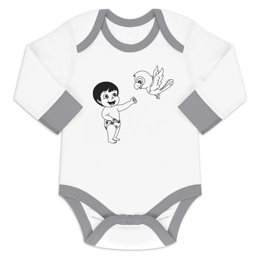 Endanzoo Organic Long Sleeve Onesie - Jen and Macaw Bird
