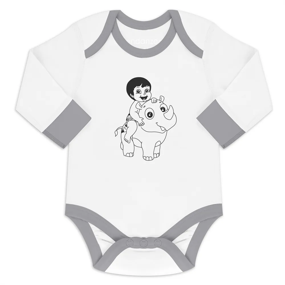 Endanzoo Organic Long Sleeve Onesie - Jen and Rhino