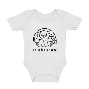 Endanzoo Organic Short Sleeve Bodysuit - Polar Bear & Igloo